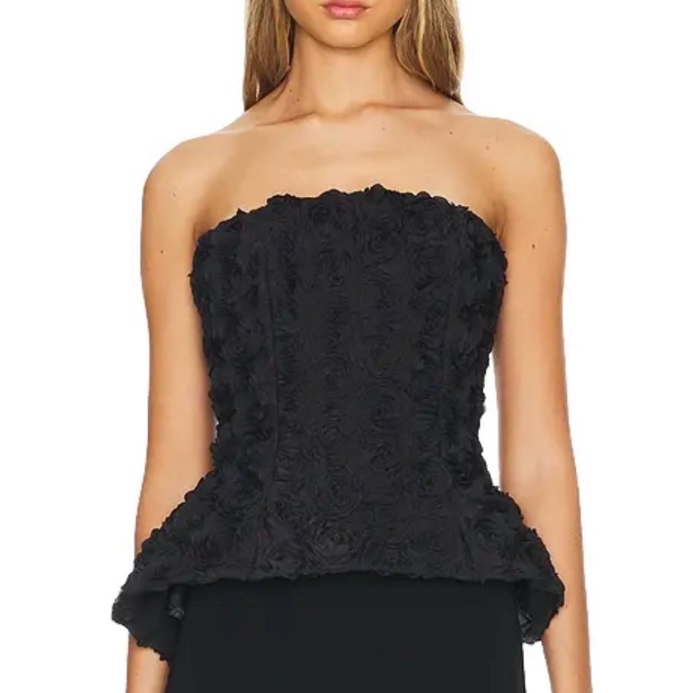 Nadine Merabi Black Strapless Phoebe Top